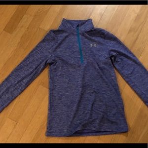 Purple Under Armour quarter-zip sweatshirt
